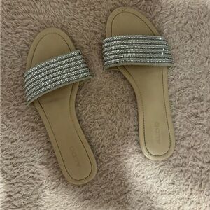 Aldo Silver Women's Slide Sandals